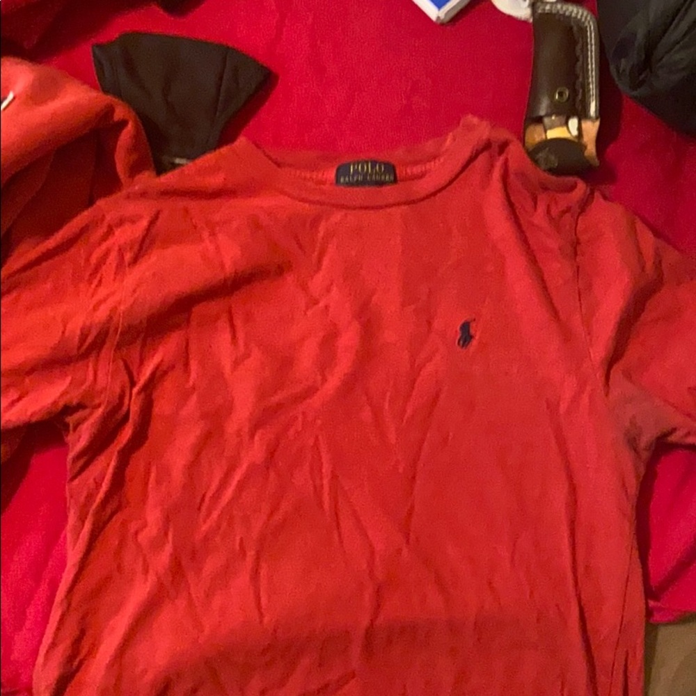 Red polo t shirt